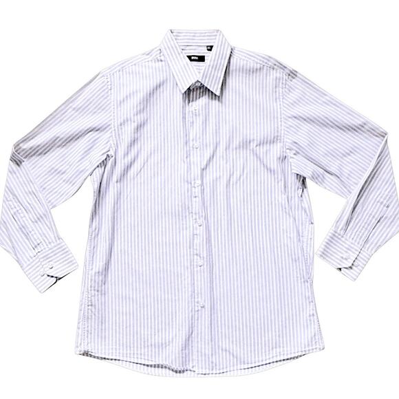 Hugo Boss White/Purple ShirtSize 16.5